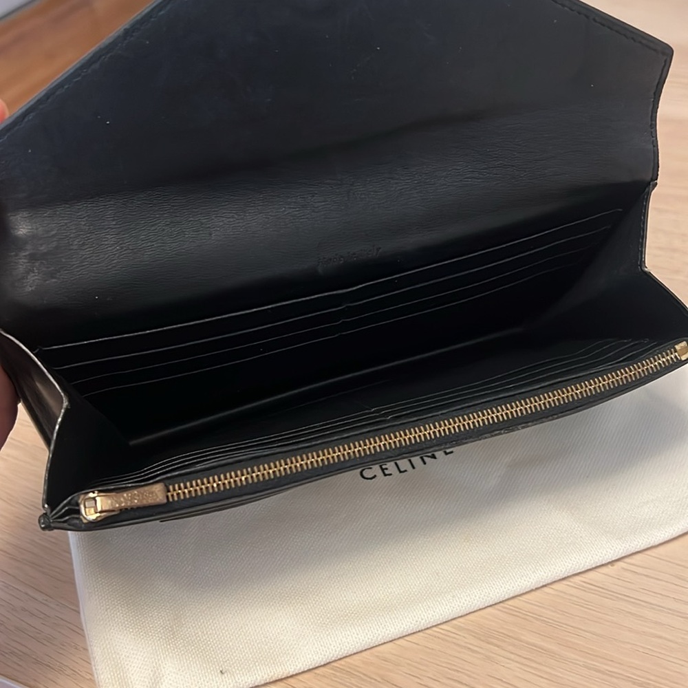 Céline Blue and Beige Leather Clutch - Picture 7 of 9